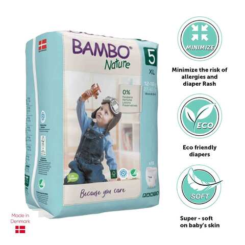 Bambo Nature Pants Diapers 12-18 Kg XL Size 5 19 Count