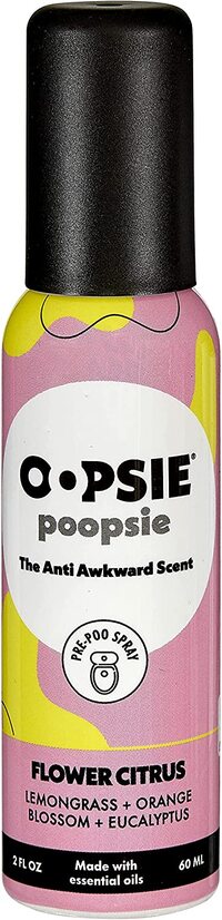 Aromar Oopsie Poopsie Pre-Poo Toilet Spray, Discreet &amp; Portable Original Odor Deodorizer Scents. 2Oz Bottle - Flower Citrus