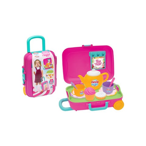 Dede Candy &amp; Ken Tea Set Suitcase Pink Color, Carrying With Suitcase, Tea Set, Muffin