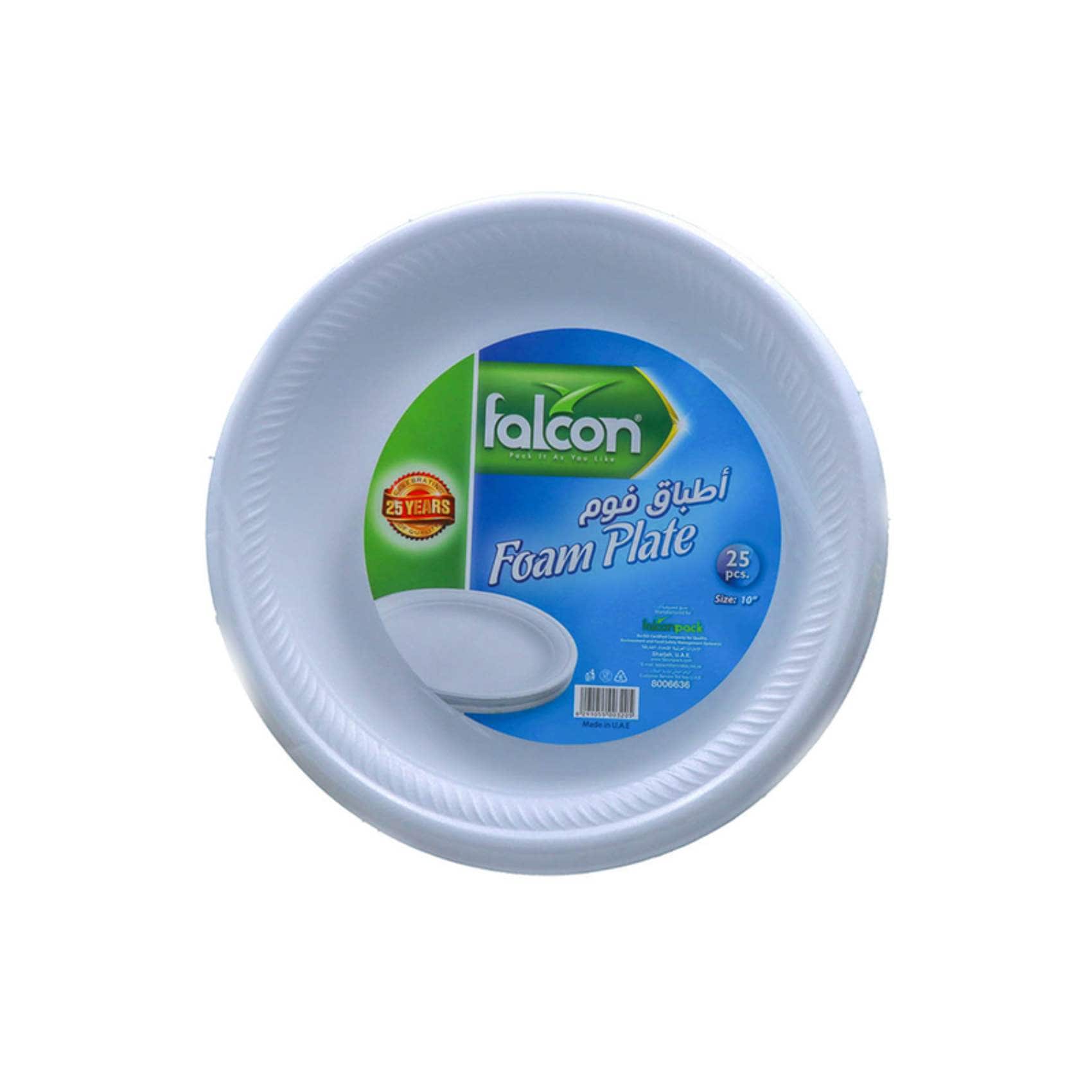 RETAIL-MFMRT013 Foam Plate 10 Inch (1 Pack x 25 Pieces) – Falcon Pack Online
