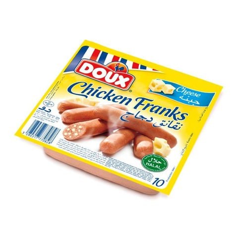 Buy Doux Chicken Franks Cheese 10 Pieces 400g in Saudi Arabia