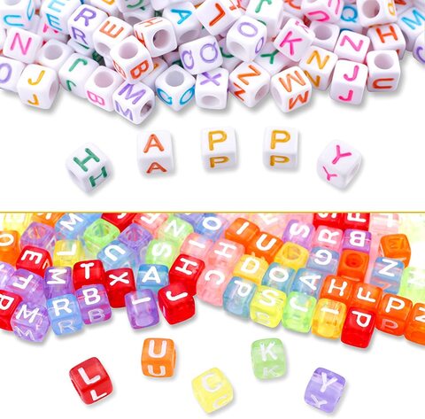 Diy Handmade Beads with Alphabet Letter Patterns and Love Patterns 7mm for Necklaces, Bracelets, Jewelry Making Kits (1100pcs)&hellip;