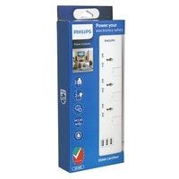 Philips Power Multiplier Extension Socket With 3 USB Ports White 3W