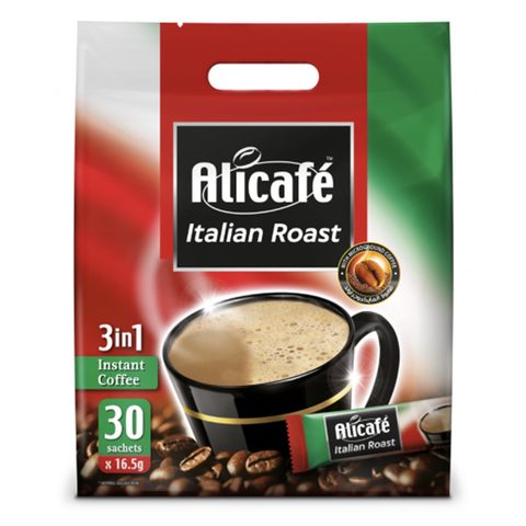 علي كافيه التحميص الإيطالي 3 في 1 قهوة سريعة التحضير 16.5 جرام × 30 قطع
