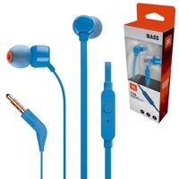 JBL Tune 110 Headphones Wired In-Ear Deep And Powerful Pure Bass Sound Blue