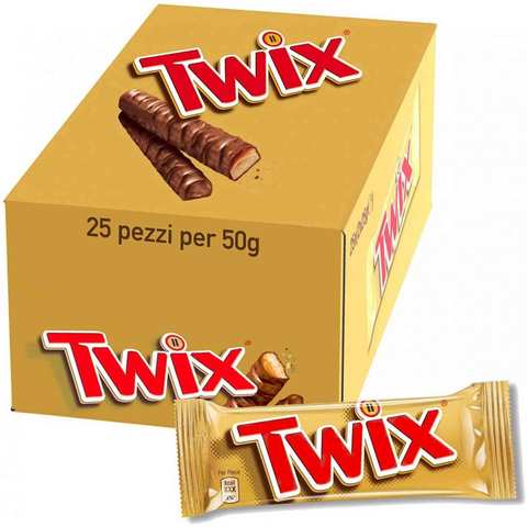 Twix Chocolate Twin 50 Gram 25 Pieces