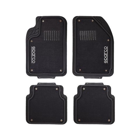 Buy Sparco - Universal Car Mats Pvc + Polyester Black 5Pcs Online