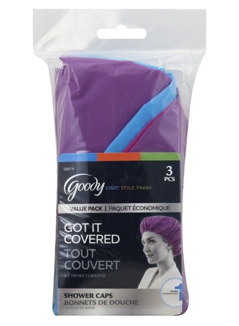 Goody - Pack Of 3 Essentials Shower Cap Set Multicolour