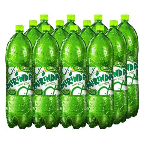 Mirinda Green Apple, Carbonated Soft Drink, Cans, 1L x 12