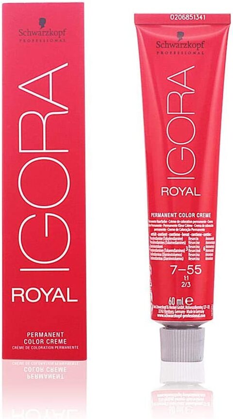 Schwarzkopf Igora Royal Premium-Haarfarbe 7-55 Mittelblond Gold Extra, 1Er Pack, 60ml