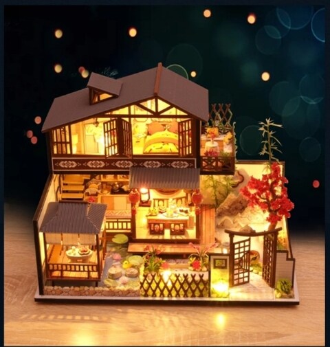 DIY Miniature Dollhouse Kit Realistic 3D Wooden House Room Craft with ...