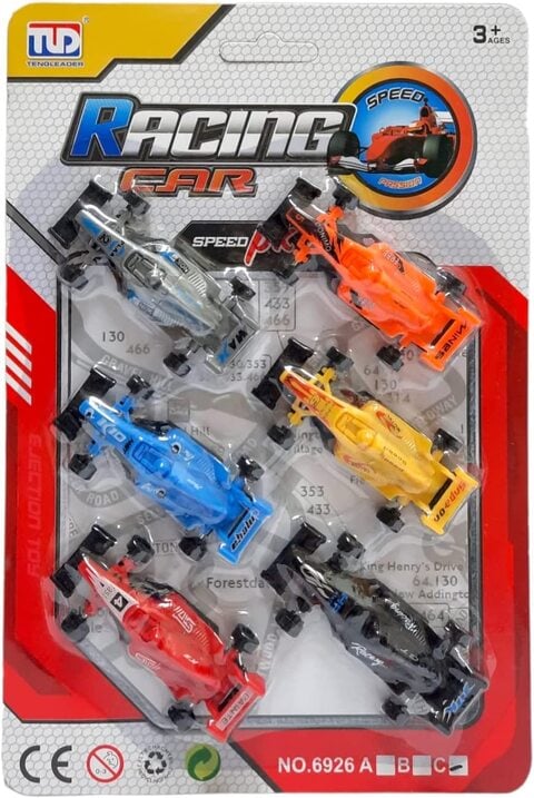 Party Time 6 Pieces Mini Racing Cars, Mini Toy Cars High Simulation Racing Cars Toys for Kids Boys Gifts