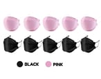 اشتري N95 Face Mask For Adults Pink And Black Pack Of 20 Pieces في الامارات