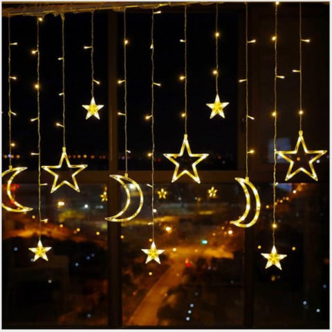 Moon &amp; Star Shape LED Light String , Waterproof Decorative Light for Indoor &amp; Outdoor.