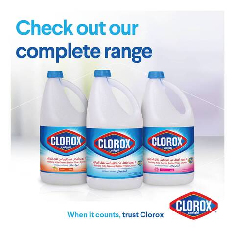 Clorox Liquid Bleach Original Household Cleaner and Disinfectant Eliminates Common Household Germs and Removes Stains 1.89L