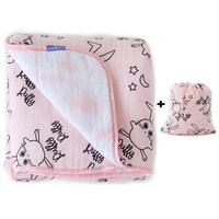 Milk&amp;Moo Baby Muslin Swaddle Blanket, Oeko Tex Certified 100%Cotton, 4-Layer Muslin Blanket, Ultra Soft, Breathable, Lightweight, Baby Blankets For Girls