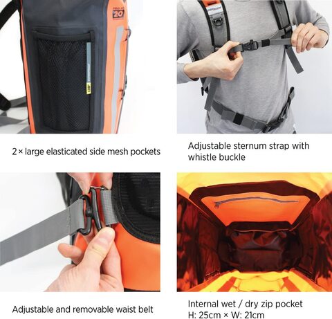 Overboard Unisex Pro Vis High Visibility Waterproof Backpack