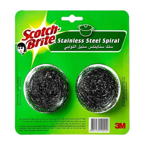Scotch-Brite Stainless Steel Spiral Silver Pack of 2
