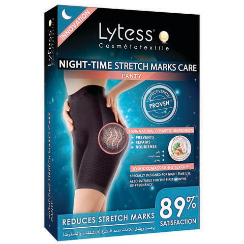 Lytess Night-time Stretch Marks Care Panty, Black , S/M