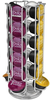 Generic 24 Capsule Coffee Pod Stand Rack Coffee Pod Holders For Nescafe Dolce Gusto (24 Pods), Ilcomun, Silver