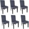 She Yang She Yang Spandex Fabric Stretch Removable Washable Dining Room Chair Cover Protector Seat Slipcovers Set Of 4 Or 6 (Dark Grey, 6)