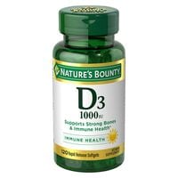 Nature&#39;s Bounty Vitamin D3 1000IU Immune Health Supplement 120 Softgels