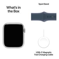 Apple Watch Series 9 GPS 41mm Silver Aluminium Storm Blue Sport Band Medium/Large