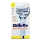 Gillette Skinguard Sensitive Razor Handle With 2 Blades Silver 3 count