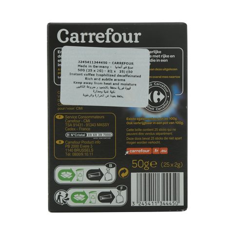 Carrefour Decaffeinated Instant Coffee 2 Gram 25 Pieces