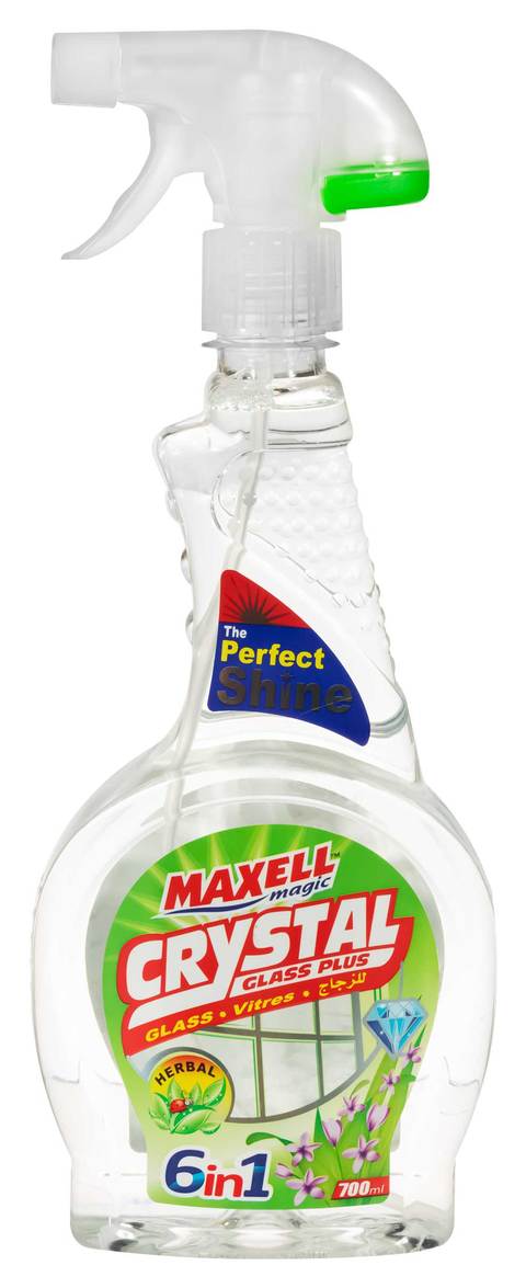 ماكسيل ماجيك كريستال سائل منظف للزجاج والنوافذ برائحة الأعشاب - 700 مل