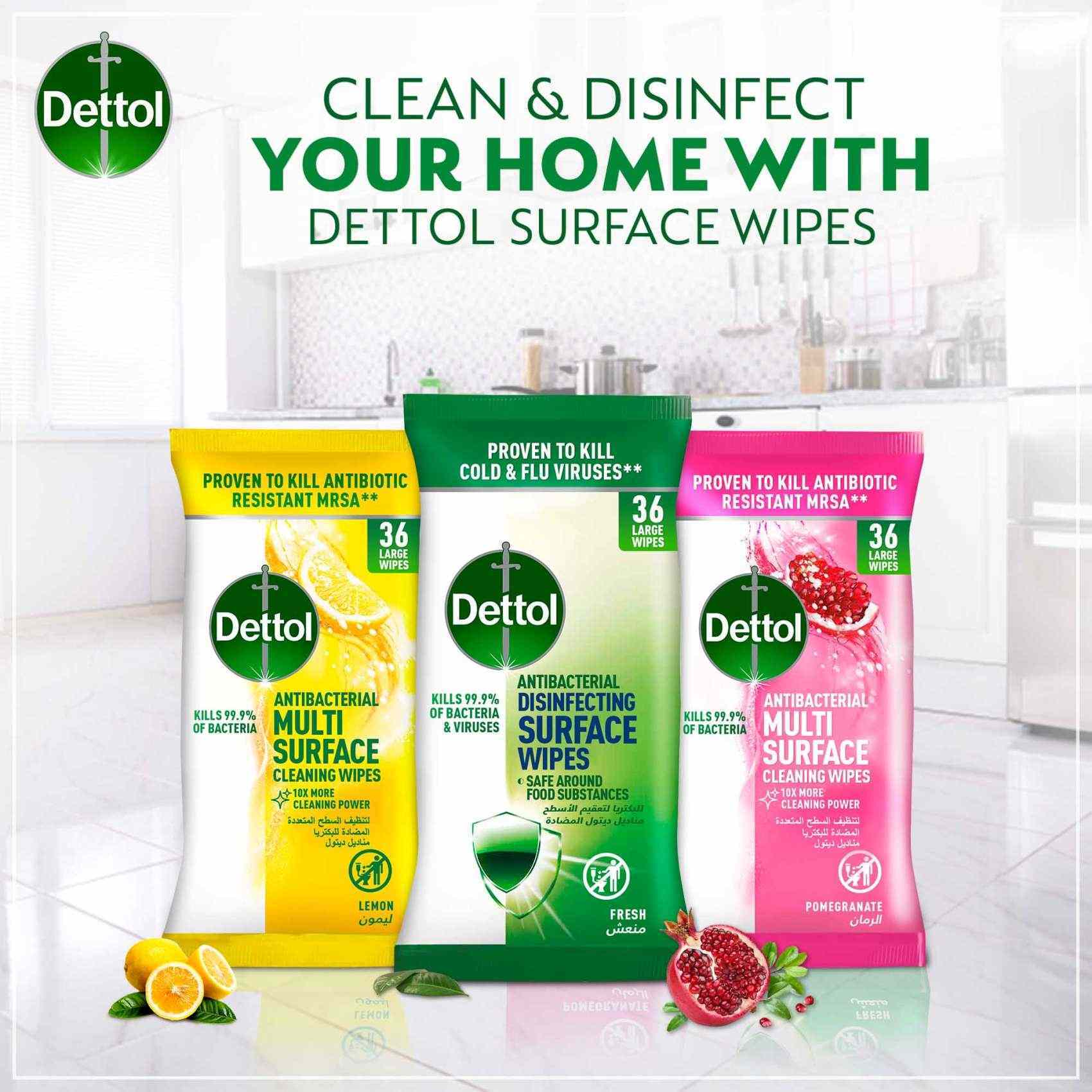 Buy Dettol Original Antibacterial Disinfecting Surface Wipes 36s