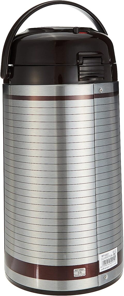 Royalford RF8336 3L Stainless Steel Airpot Flask - Heat Insulated