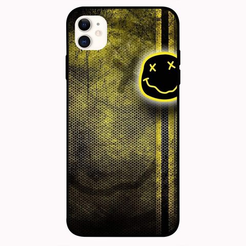 Theodor - Apple iPhone 12 6.1 inch Case Yellow Smile Flexible Silicone Cover