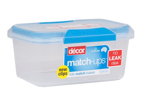 D&Atilde;&copy;COR MATCH-UPS CLIPS OBLONG FOOD STORAGE CONTAINER