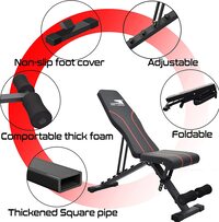 Sky Land Fitness Weight Bench, Adjustable Workout Bench Foldable Strength Training Bench For Home Gym-Em-1868, Black