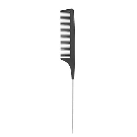 General - Salon Hair Plastic Hair Cutting Comb Stainless Steel Comb Handle Professional Barber Hairdressing Comb