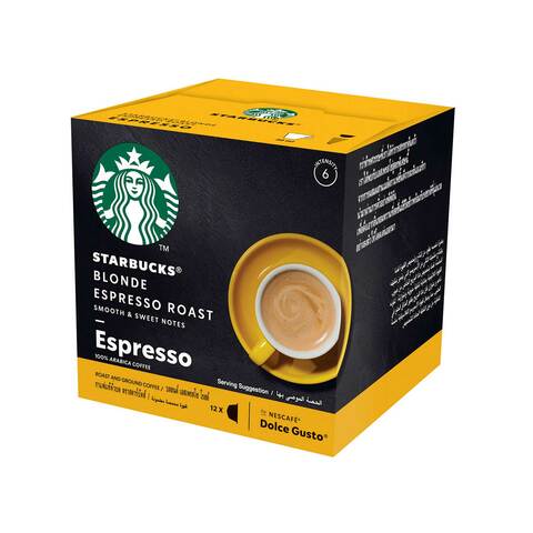 Starbucks Blonde Espresso Roast Coffee Pods Box of 12, 66g