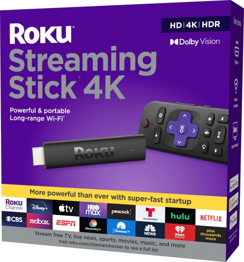 Roku Streaming Stick 4k 2021 Streaming Device 4k/hdr/dolby Vision With Voice Remote And Tv Controls - Black