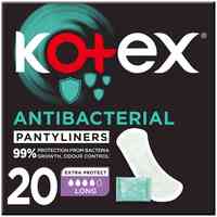 Kotex Antibacterial Panty Liners 99% Protection From Bacteria Growth Long Size 20 Daily Panty Liners
