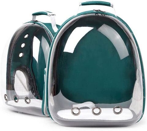 Jjone Portable Pet Carrier Bag, Space Capsule Bubble Transparent Backpack For Cats And Puppies, Airline-Approved, Transparent Bag Cat Dog Outdoor Hiking Travel Bag (Green)