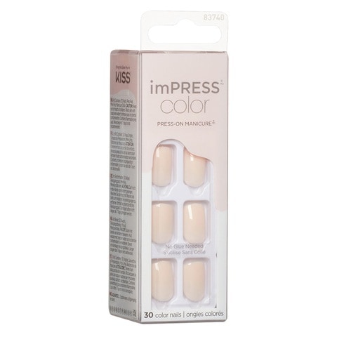 Kiss Impress Colour Press-On Manicure False Nails KIMC001C Point Pink