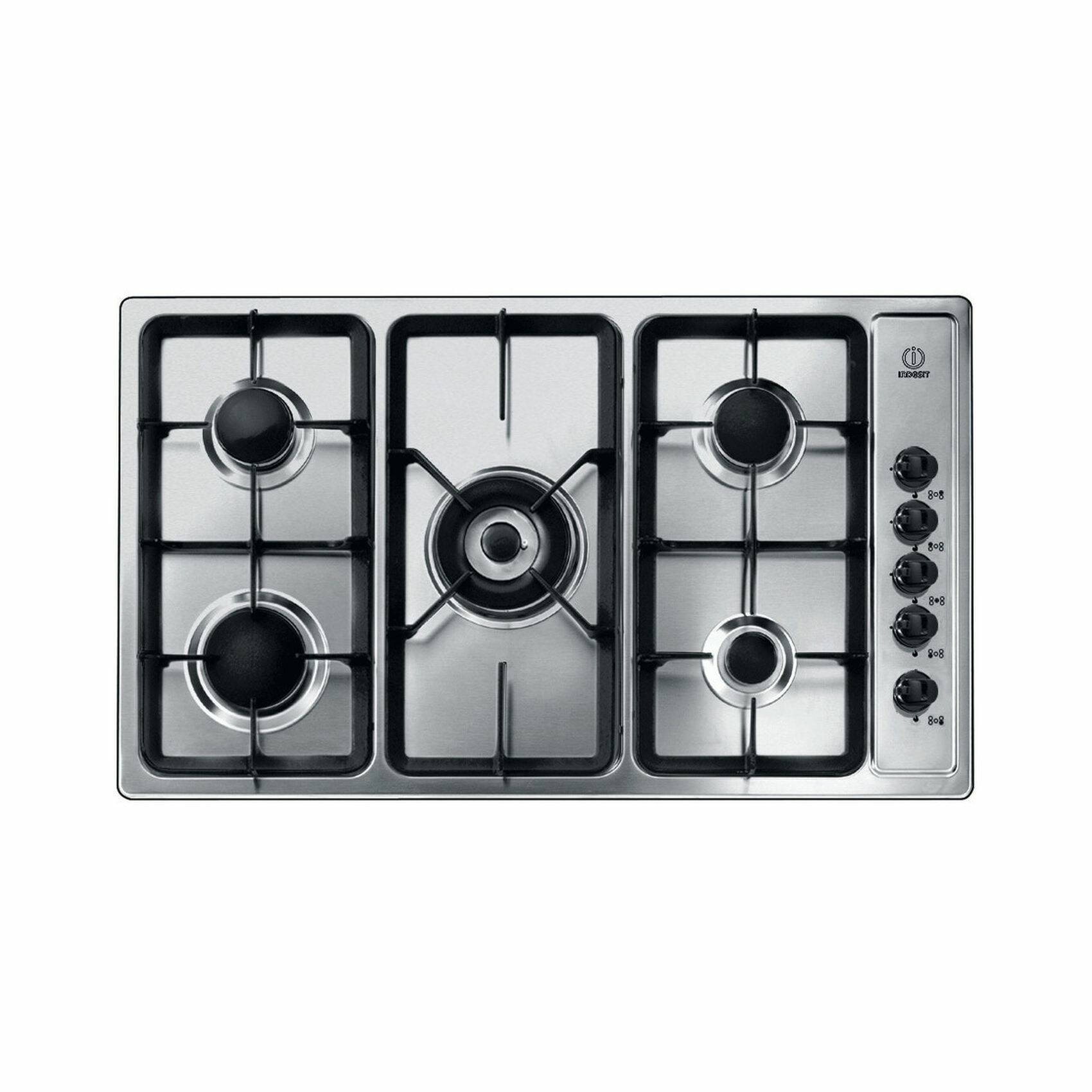 Buy Indesit 5 Burner Gas Hob 90cm PIM950ASTGHEX Silver Online Shop
