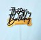 Generic Pet Birthday Acrylic Cake Topper (Gold And Black)