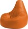 Luxe Decora Faux Leather Tear Drop Recliner Bean Bag With Filling (XL, Orange)