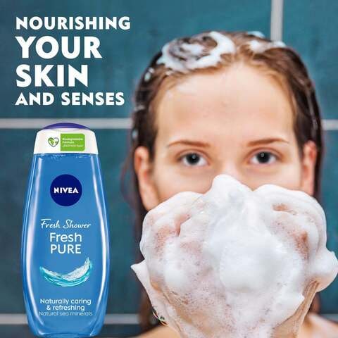 NIVEA Shower Gel Body Wash, Fresh Pure Sea Minerals Aquatic Scent, 500ml