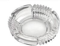 Heavy Glass Ashtray, for Home Decor and Father&#39;s Day Gift, Round Glass Ashtray (L-16CM*W-16CM*H3-CM)(B)