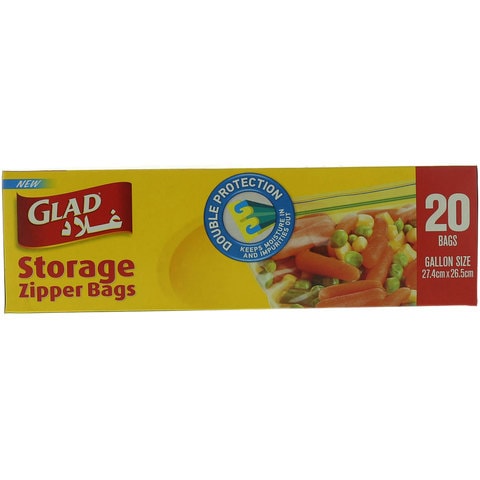 Glad Zipper Storage Bags Clear 20 count