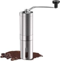 Manual Coffee Grinder, Stainless Steel Conical Ceramic Burr, Whole Bean Grinder for Espresso, Turkish Brew French Press for Home &amp; Office