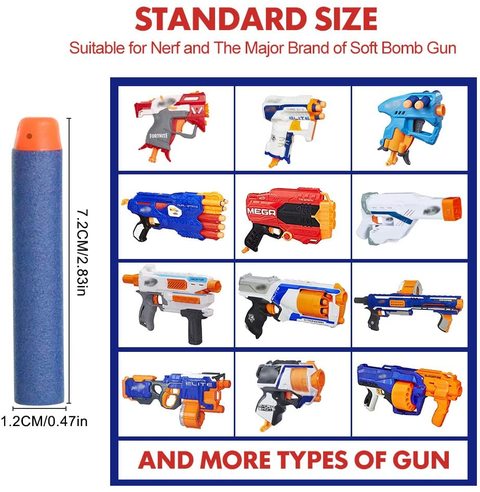 Samdone 100pcs 7.2cm Refill Bullet Darts for Nerf N-strike Elite Series Blasters Kid Toy Gun