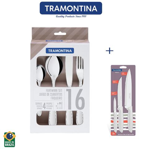 Tramontina 16 pc Flatware + 3 pc Knife Set